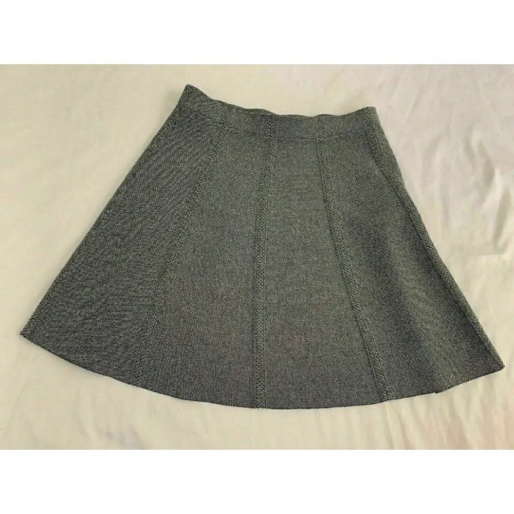 Zara Womens Black White Fit Flare High Waist Mini Skirt Small
